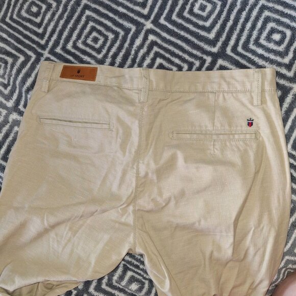 Louis Philippe Authentic Slim Fit Trousers - Light Beige, Size 32 - Picture 8 of 9